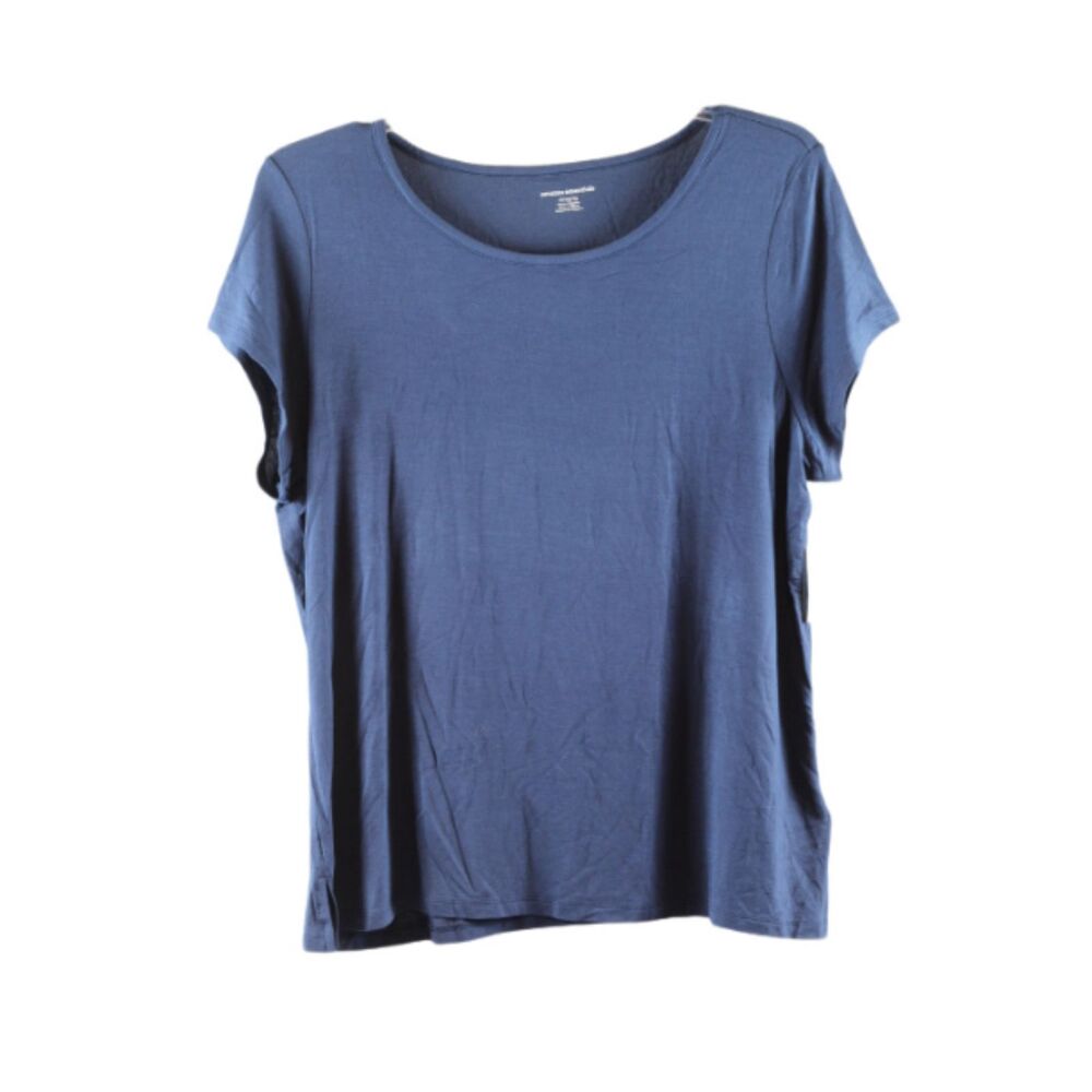 Amazon Essentials Navy Blue Women's Casual Short Sleeve Shirt Pullover XL 053